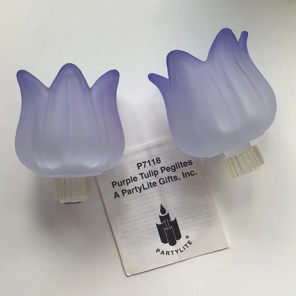 PartyLite Retired Purple Tulip Peglites Mini-Globes P7118 - Picture 2 of 16